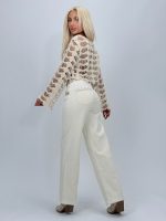 Jeans | Blug wide leg cu broderie - imagine 5