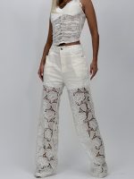 Jeans | Blug cu broderie florală - imagine 4