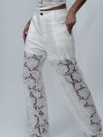 Jeans | Blug cu broderie florală - imagine 6