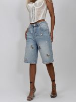 Jeans | Blug 3/4 cu broderie - imagine 4