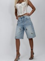 Jeans | Blug 3/4 cu broderie - imagine 5