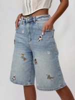 Jeans | Blug 3/4 cu broderie - imagine 7