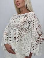 Bluză croșetată din bumbac cu mâneci tip clopot - imagine 4