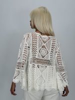 Bluză croșetată din bumbac cu mâneci tip clopot - imagine 5