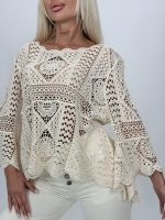 Bluză croșetată din bumbac cu mâneci tip clopot - imagine 8