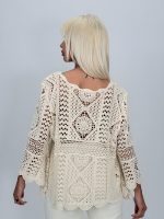 Bluză croșetată din bumbac cu mâneci tip clopot - imagine 9