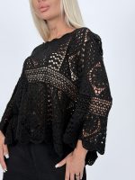 Bluză croșetată din bumbac cu mâneci tip clopot - imagine 12