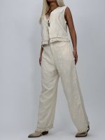 Set din in vestă și pantalon cu broderie - imagine 5