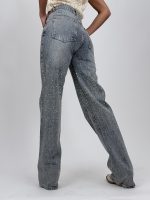 Jeans | Blug Albastru Wide Leg cu ștrasuri - imagine 5