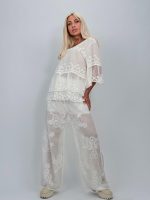 Bluză tip ie din bumbac cu broderie - imagine 11