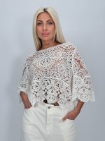 Bluză croșetată cu mâneci tip clopot - imagine 2