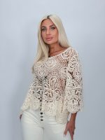 Bluză croșetată cu mâneci tip clopot - imagine 6