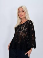 Bluză croșetată din bumbac cu mâneci tip clopot - imagine 10