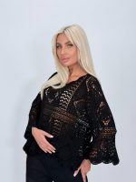 Bluză croșetată din bumbac cu mâneci tip clopot - imagine 11