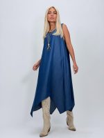 Rochie din lyocell cu colier