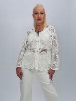 Cardigan croșetat cu butoni aurii - imagine 3