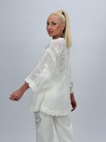 Bluză din bumbac cu broderie și 4 nasturi - imagine 4