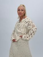 Cardigan croșetat cu decolteu la baza gâtului - imagine 9