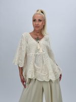 Bluză din bumbac cu broderie și mâneci clopot - imagine 6