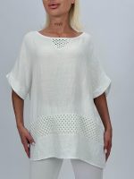 Bluză oversized cu broderie - imagine 2