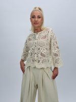 Bluză croșetată cu nasturi decorativi - imagine 5