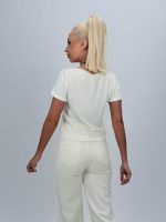 Tricou scurt cu nasturi și dantelă - imagine 4