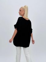 Bluză oversized cu broderie și colier - imagine 12