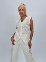 Vestă din bumbac cu broderie