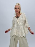 Bluză din bumbac cu broderie și mâneci clopot - imagine 5