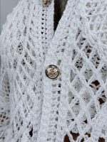 Cardigan croșetat cu butoni aurii - imagine 6