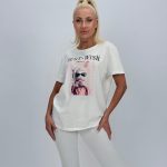 Tricou din bumbac cu imprimeu kitty