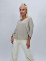 Bluză din tricot cu lurex și decolteu în V - imagine 6