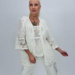 Blazer din bumbac cu broderie