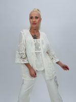 Blazer din bumbac cu broderie