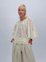 Bluză din bumbac cu broderie - imagine 5