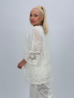 Blazer din bumbac cu broderie - imagine 4