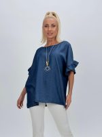 Bluză din lyocell cu colier - imagine 5