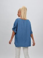 Bluză din lyocell cu colier - imagine 4