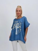 Bluză din lyocell cu imprimeu