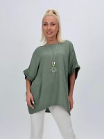 Bluză oversized cu broderie și colier - imagine 14