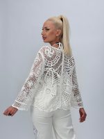 Cardigan croșetat cu butoni aurii - imagine 5