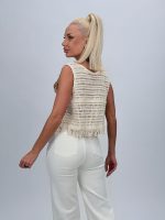 Vestă croșetată cu franjuri - imagine 4