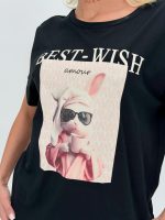 Tricou din bumbac cu imprimeu kitty - imagine 7