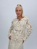 Cardigan croșetat cu decolteu la baza gâtului - imagine 6