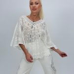 Bluză din bumbac cu broderie