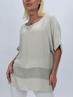 Bluză oversized cu broderie - imagine 6