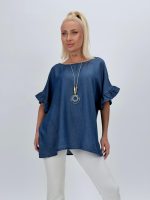 Bluză din lyocell cu colier - imagine 6