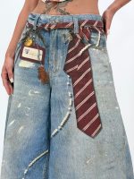 Jeans | Blug wide leg 3/4 imprimat - imagine 5