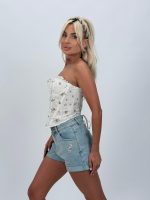 Top corset cu imprimeu floral - imagine 3