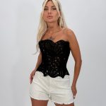 Top corset din dantelă